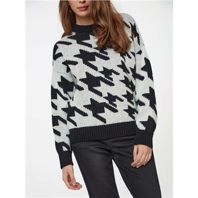 Вязаные джемперы CONTE LDK 307 Oversize-джемпер c вывязанным рисунком "в гусиную лапку"