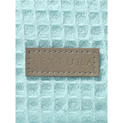 Косметичка женская на молнии TEXTURA, объёмная, средний размер, мягкая, бирюзовая