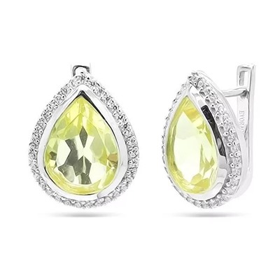 Серьги из серебра лимонный топаз, Рэйманд
