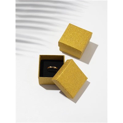 Коробочка подарочная под кольцо/серьги «Блеск», 5×5, цвет золото, вставка чёрная