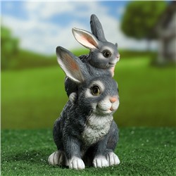 Садовая фигура из полистоуна «Зайчата», 20×13×22.5 см