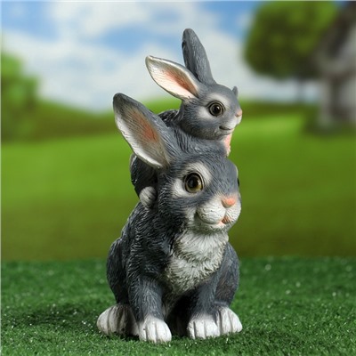 Садовая фигура из полистоуна «Зайчата», 20×13×22.5 см