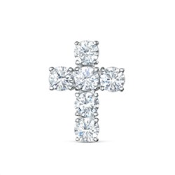 Подвеска крест из серебра с фианитами родированная 925 пробы S3117491010р