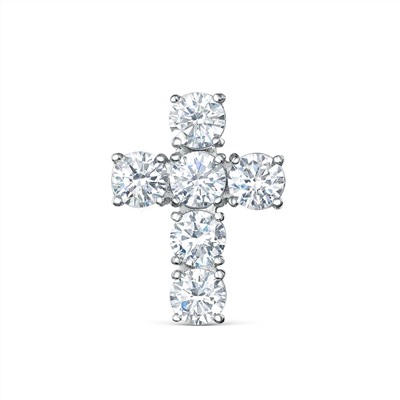 Подвеска крест из серебра с фианитами родированная 925 пробы S3117491010р