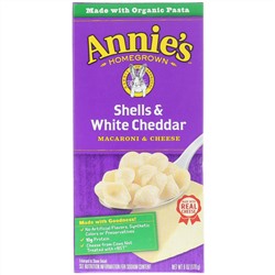 Annie's Homegrown, Ракушки и белый чеддер, Макароны с сыром, 6 унций (170 г)