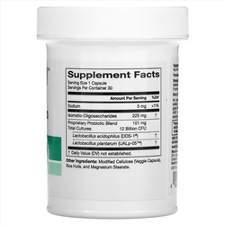 HealthyBiom, Пре-пробиотики для улучшения пищеварения и иммунитета, 12 млрд КОЕ, 30 растительных капсул