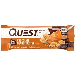 Quest Nutrition, протеиновый батончик, с шоколадно-арахисовым маслом, 12 батончиков, весом 60 г (2,12 унции) каждый