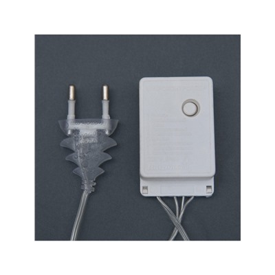 Гирлянда «Нить» 4 м с насадками «Кубик звезда», IP20, прозрачная нить, 20 LED, свечение белое, 8 режимов, 220 В