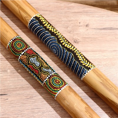 УЦЕНКА Сувенирный музыкальный инструмент «Посох дождя с голубыми узорами», 50×5×5 см, МИКС