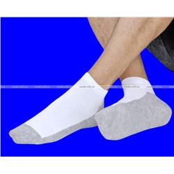 Байвей носки мужские укороченные белые (серая подошва) арт. 1260 (1261)