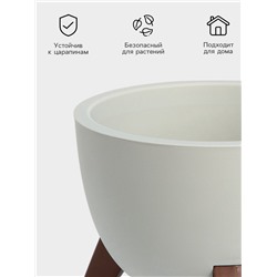 Кашпо для цветов на ножках «Флориан», 5.5 л (4.2 л), d=25 см, h=18.5 см, со вставкой, белый ротанг