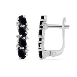 Серьги, сапфир корунд, Грейс