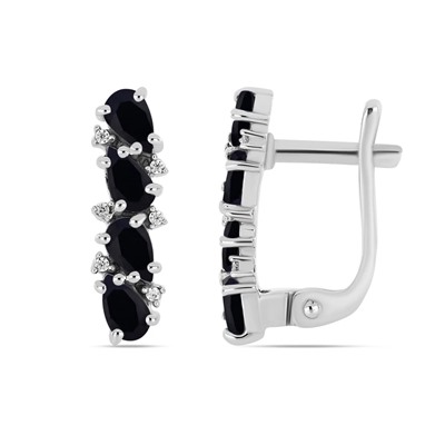 Серьги, сапфир корунд, Грейс