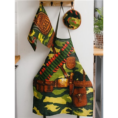 Фартук «Доляна. Генерал кухни», 60×70 см, 100% хлопок, рогожка 160 г/м²