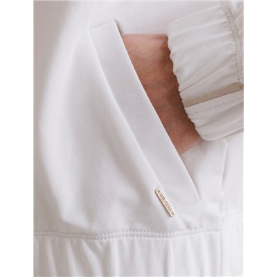 Свободный бомбер с лампасами на молнии из петельчатого футера двухнитки с эластаном