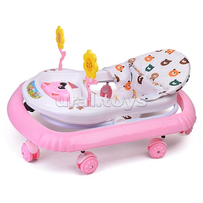 Ходунки "Цветочки" (цвет белый/розовый)