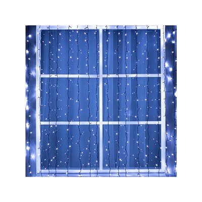 Гирлянда «Занавес» 2×3 м, IP44, УМС, тёмная нить, 760 LED, свечение белое, 220 В