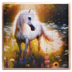 Настольная игра Джанга-пазл "Белая лошадь" (МДФ)