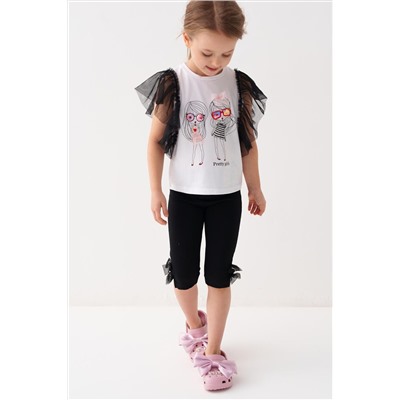 Комплект трикотажный для девочек: джемпер (футболка), брюки (легинсы укороченные) PLAYTODAY, 1240021