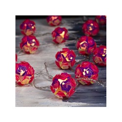 УЦЕНКА Гирлянда «Нить» 4.5 м с насадками «Цветочные шары», IP20, прозрачная нить, 15 LED, свечение белое, 220 В