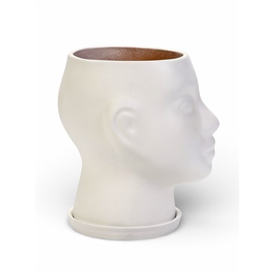 Горшок-органайзер «Голова», керамика, белое, 3 л, 21×19 см