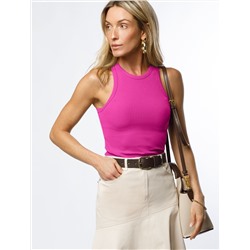 Топ из трикотажа в широкий рубчик