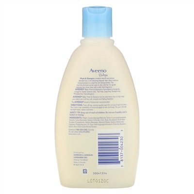 Aveeno, Baby, средство для душа и шампунь, с легким ароматом, 354 мл (12 жидких унций)