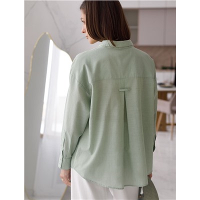 Блузка свободная с карманом из 100% хлопка
