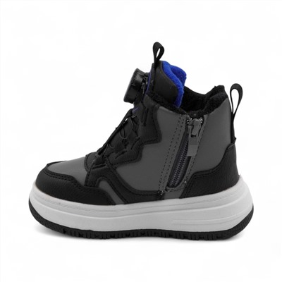 Кроссовки зимние на меху В7187-10 серо черные