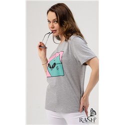 Футболка "Кот" серая