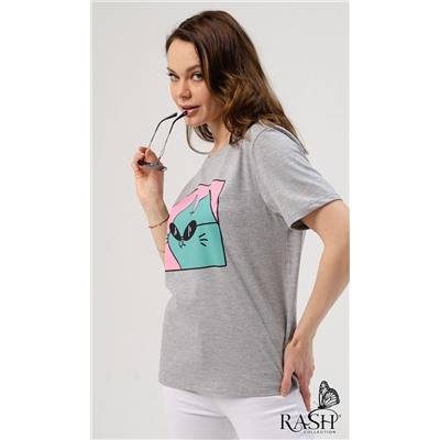 Футболка "Кот" серая