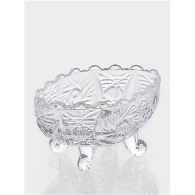 Конфетница «Вихрь», 13.5×9×7.5 см, на ножках, стекло