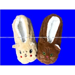 2 ПАРЫ - ПОДАРОЧНЫЙ НАБОР Носки-ТАПОЧКИ с мехом Мордочки женские