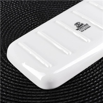 Блюдо прямоугольное Wilmax, 19×10 см, фарфор, цвет белый