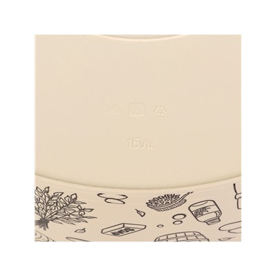 Таз хозяйственный «Русская банька», круглый, пластик, 15 л, бежевый