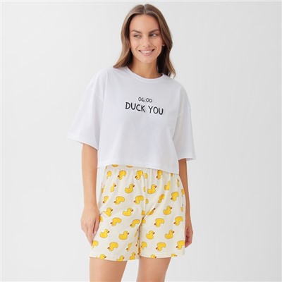 Пижама женская (футболка, шорты) KAFTAN Duck, размер 48-50