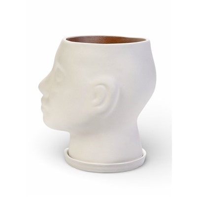 Горшок-органайзер «Голова», керамика, белое, 3 л, 21×19 см