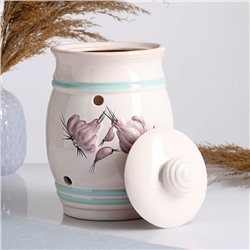 Банка для хранения лука Кунгурская керамика «Глазурь», 2 л, с отверстиями для вентиляции, белая