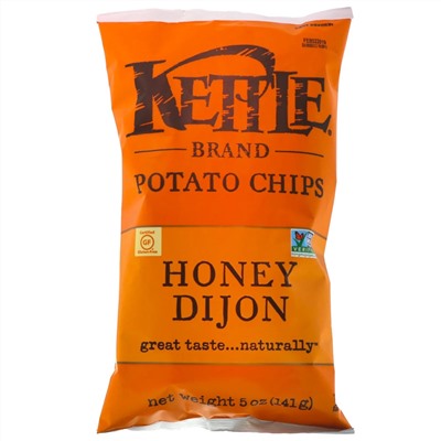 Kettle Foods, Картофельные чипсы, мед и дижонская горчица, 5 унц. (141 г)