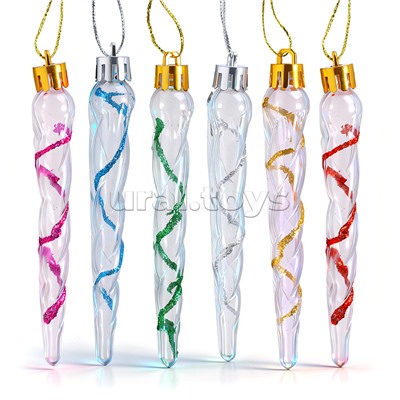 Новогоднее украшение "Сосульки" (6шт х 11см)