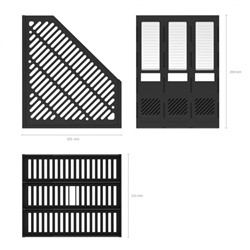 Лоток для бумаг вертикальный  3 отд. сборный пластиковый черный 13096 ErichKrause