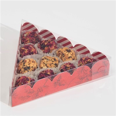 Коробка для кондитерских изделий новогодняя с пластиковой крышкой «С Новым годом», 18×18×4 см