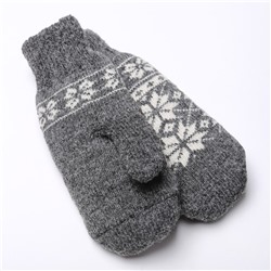 Варежки женские шерстяные, цвет серый, размер 20-22