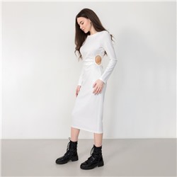 Платье с разрезом миди женское MIST, размер 42, белое