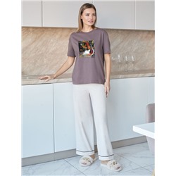 Футболка с принтом свободная из премиального 100% хлопка