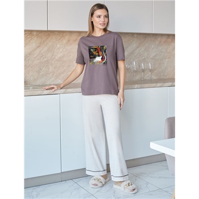 Футболка с принтом свободная из премиального 100% хлопка