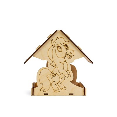 Кормушка для птиц «Лошадь», 18×16×15 см, своими руками, деревянная, Greengo