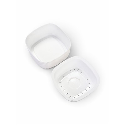 Кашпо для цветов «Стрип», 1.6 л, 20×20×9.1 см, пластиковое, со вставкой, белое