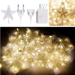 Электрогирлянда интерьерная "Звёздочки" теплый