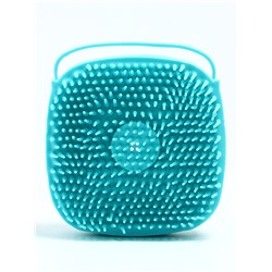 Щётка для мытья и массажа животных, с емкостью для шампуня, бирюзовая